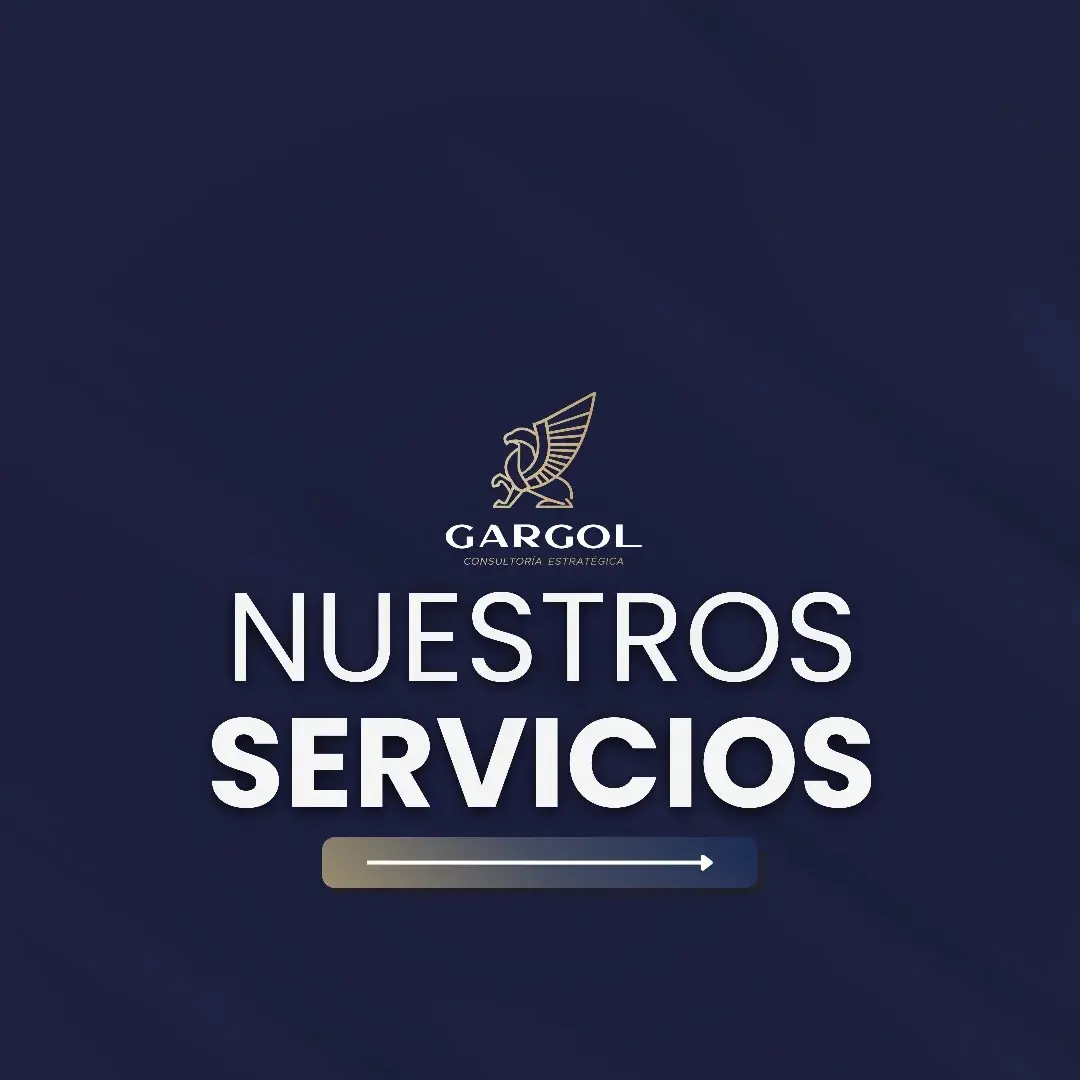 Placa navy con el grifo dorado y el texto «Nuestros servicios»